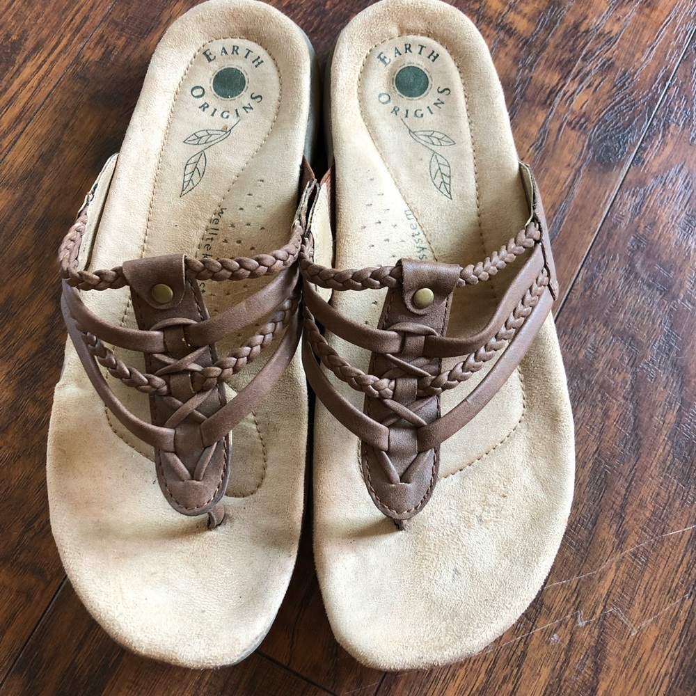 Earth Origins Braided Strap Supportive Sandals - Size 9.5